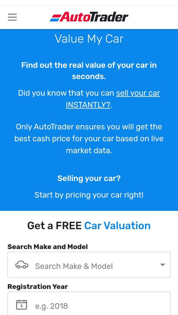 Autotrader evaluation form